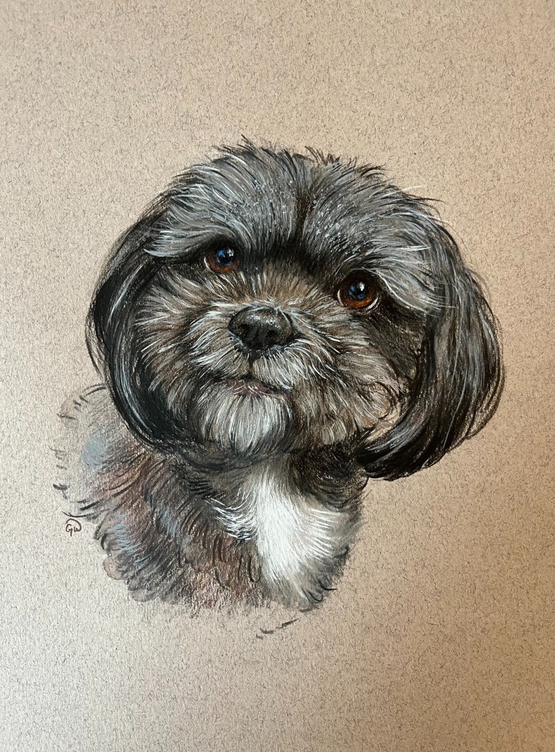 Hand Painted Pet Portrait Custom Dog Art - Etsy