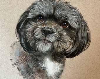 Hand Painted Pet portrait custom dog art