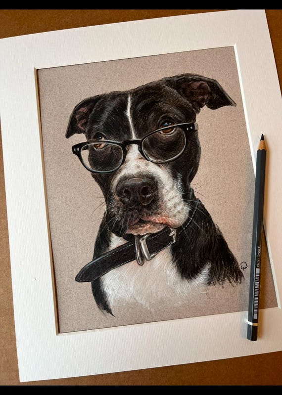 Custom Dog Portrait – Hand-Painted Pet Art from Photo, Personalised Memorial Gift & Keepsake