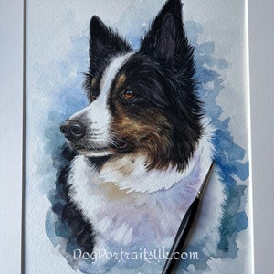 Hand Painted Pet Portraits in Watercolour, Personalised Art, Painted by Hand