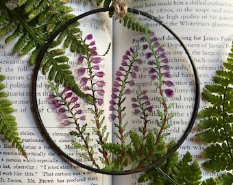 Heather, Purple Heather in Glass, Everlasting Flowers, Pressed Plant Flowers