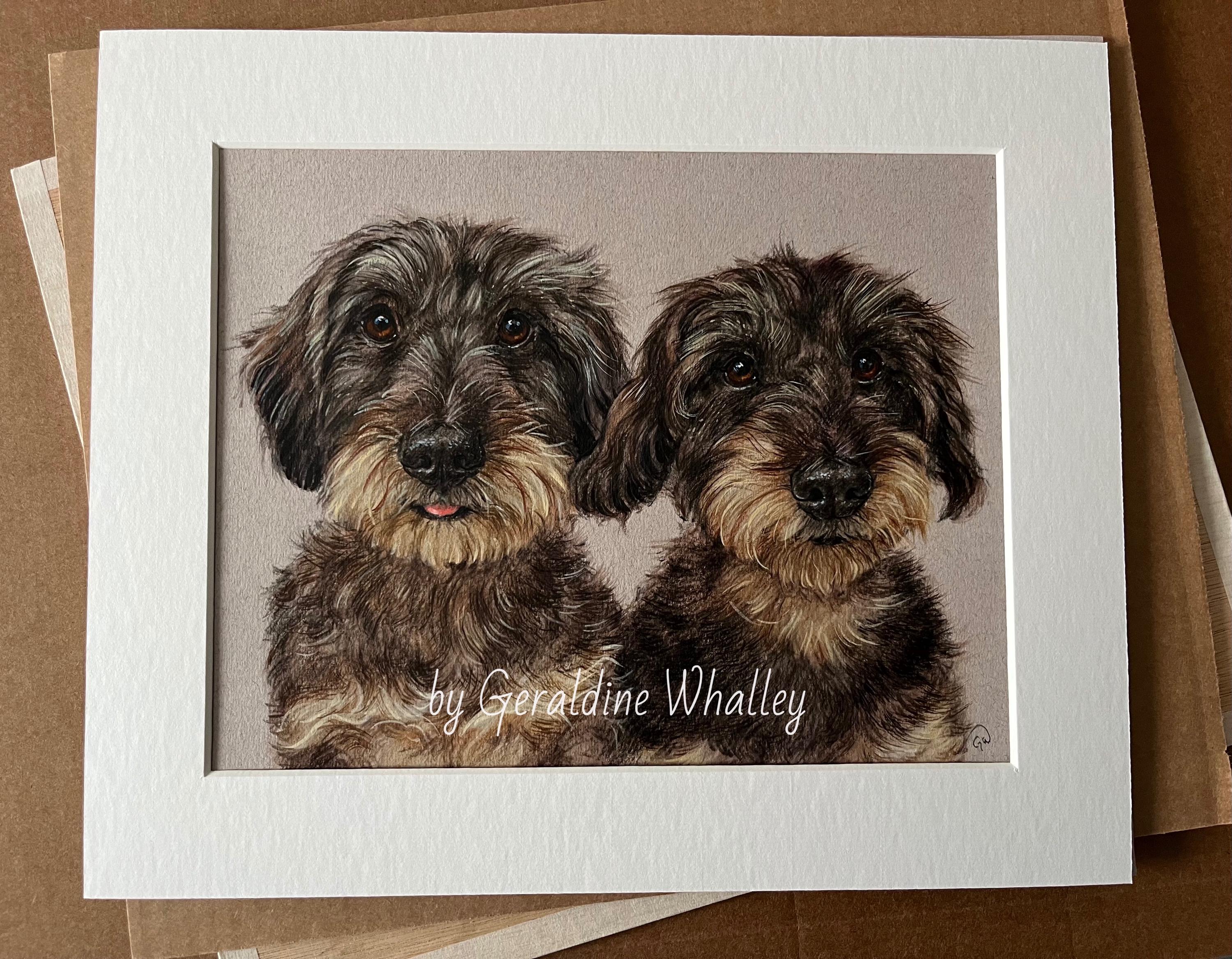 Two Dogs Portrait Double Pet Portrait, Two Dogs Together From Separate Photos. - Etsy
