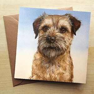 Border Terrier Card, Dog Birthday Card, Border Terrier Greetings Card, Terriers, Small Dogs Birthday Card