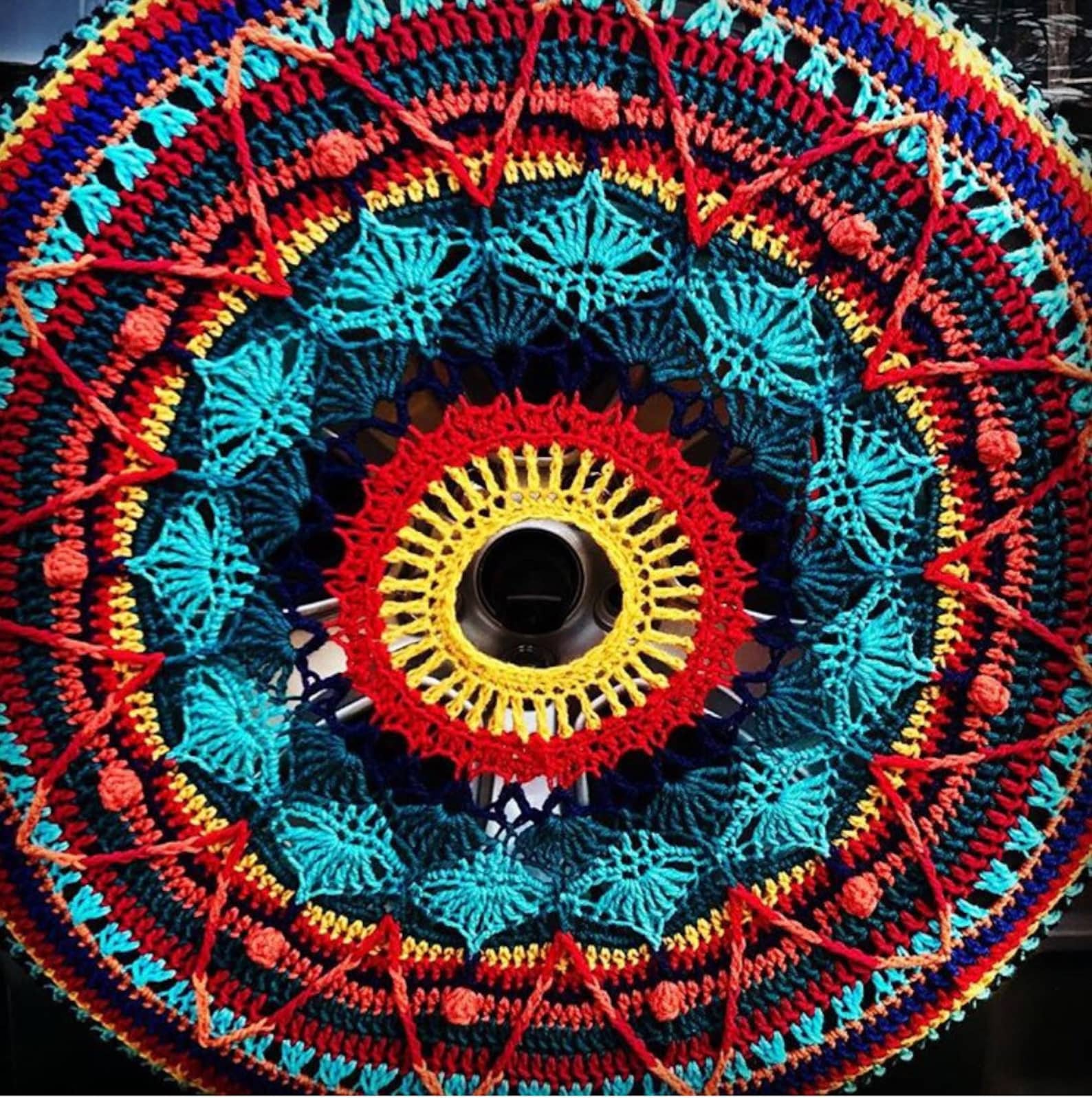 Custom Flower Burst Crochet Tire Cover Jeepcrvfjcruiserrav4 Etsy