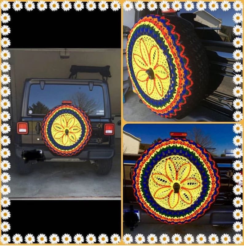 CUSTOM crochet Tire Cover My Happiness. Jeep Spare Tire Etsy