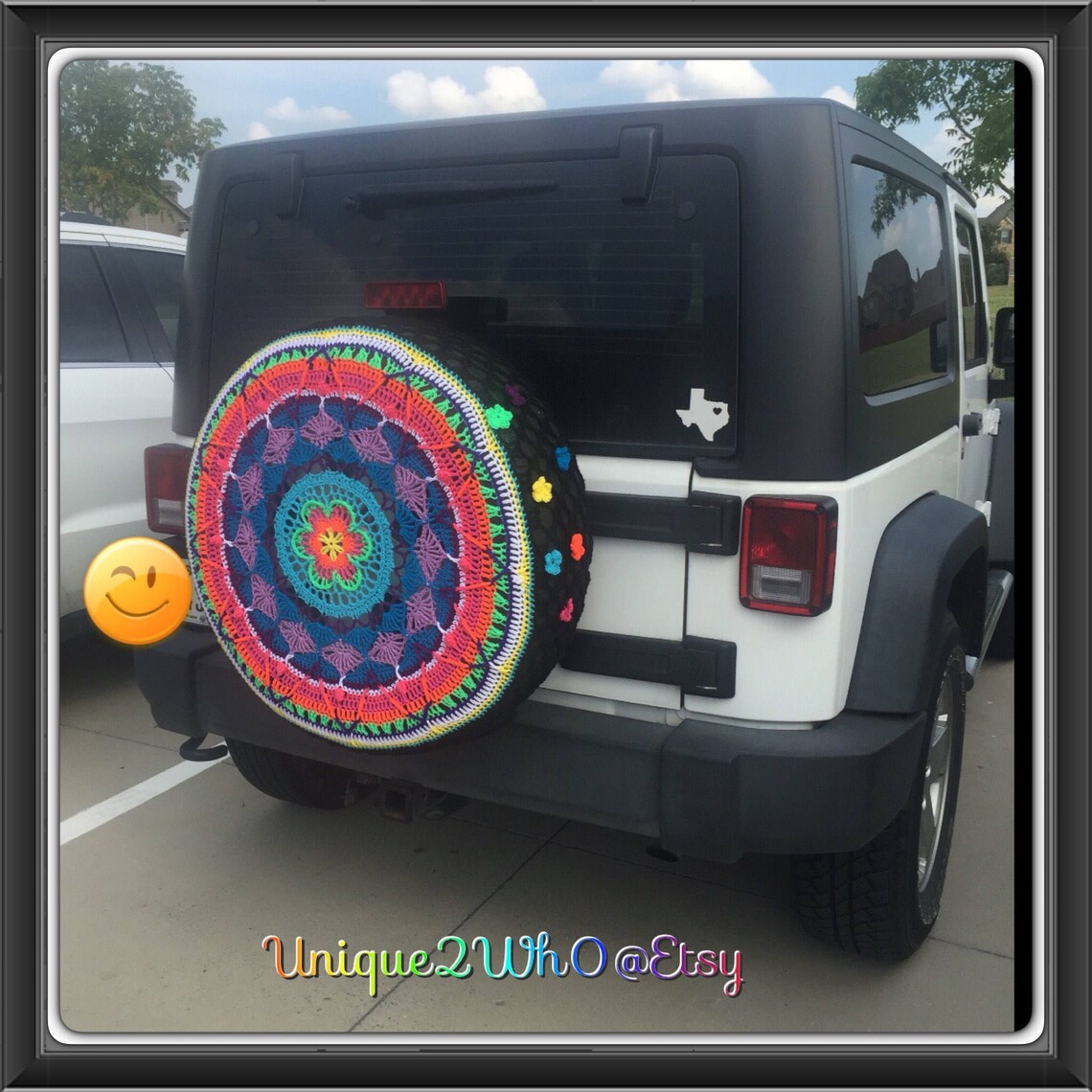 Custom Flower Burst Crochet Tire Cover Jeepcrvfjcruiserrav4 Etsy