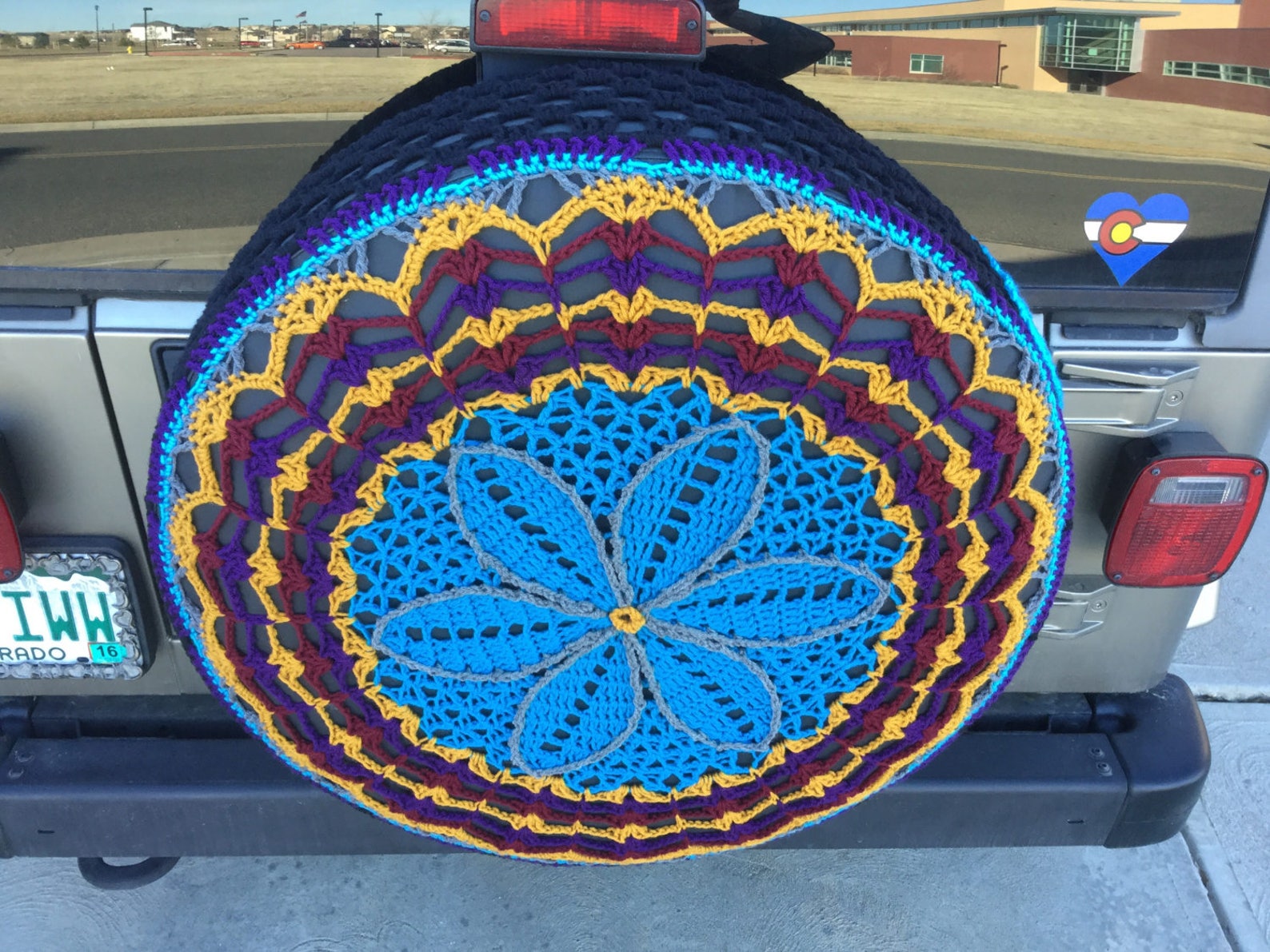 CUSTOM crochet Tire Cover My Happiness. Jeep Spare Tire Etsy