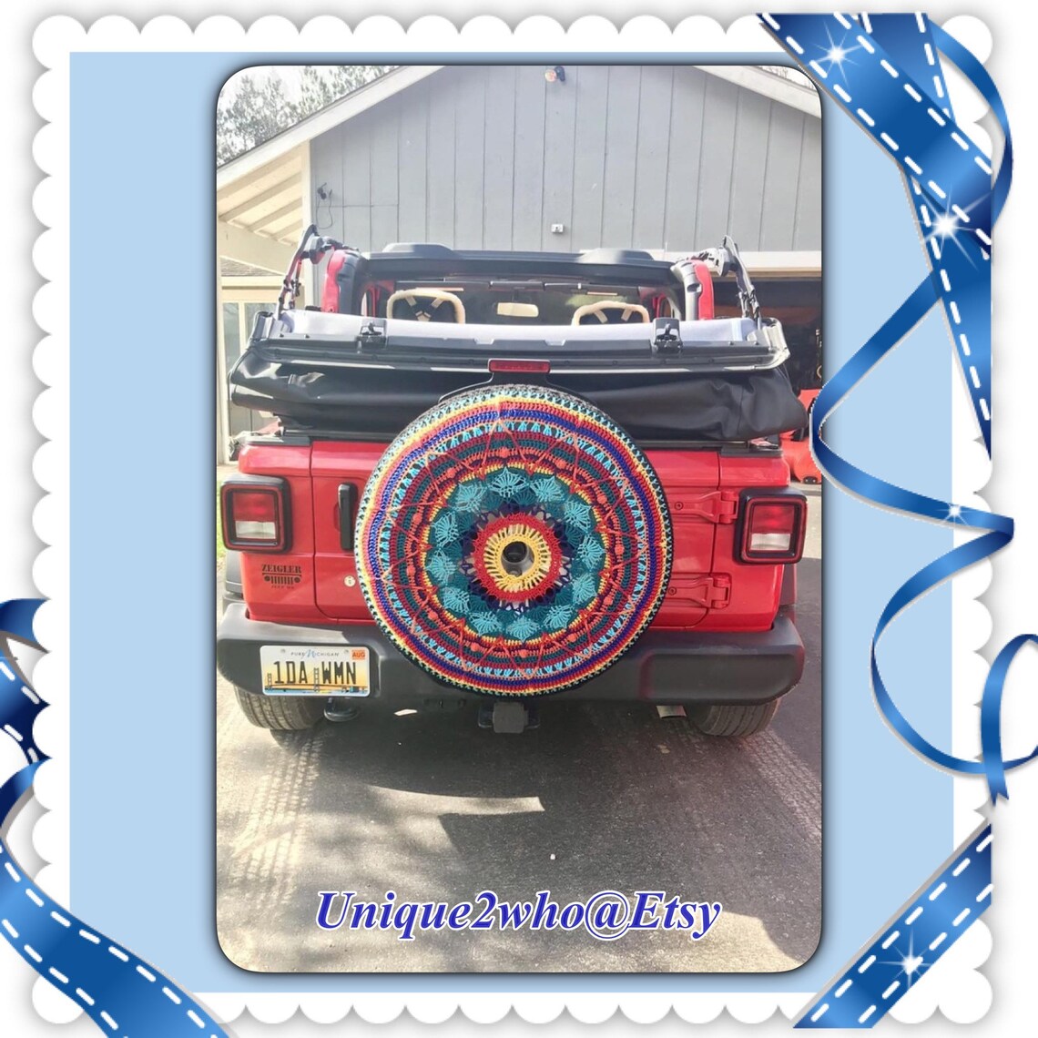 Custom Flower Burst Crochet Tire Cover Jeepcrvfjcruiserrav4 Etsy