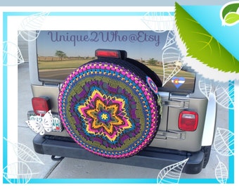 Boho Tire Cover~Custom~Crochet Wheel Cover