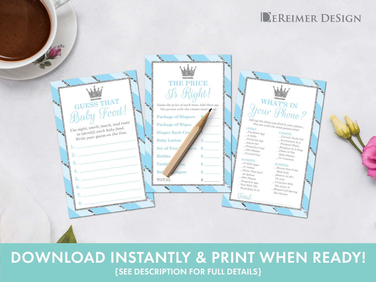 Baby Shower Games Prince Baby Shower Games Price Is Right Etsy