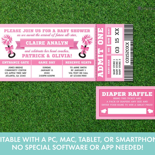 Cheerleader Baby Shower Invitation Etsy