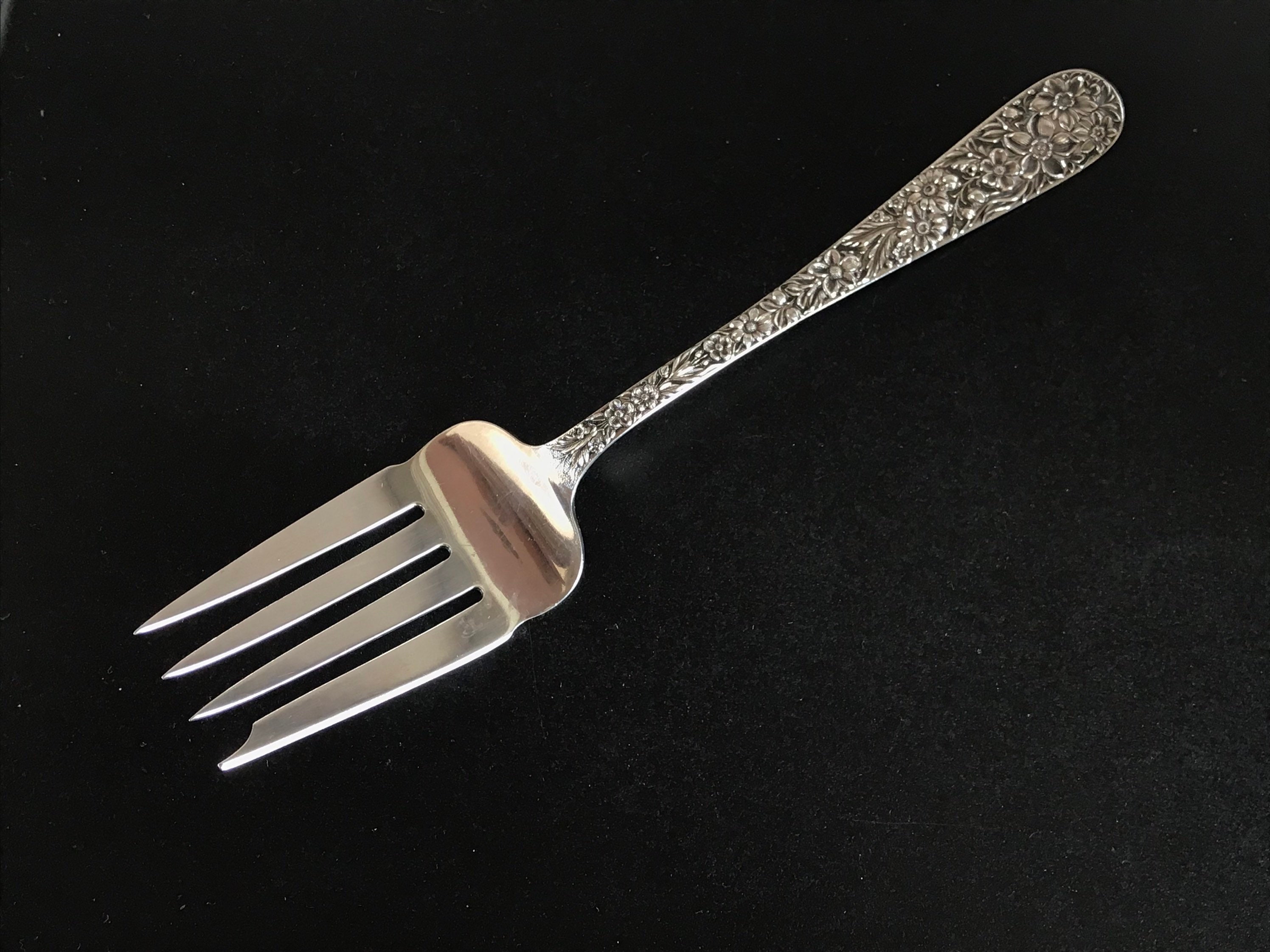 Repousse Sterling Silver Cold Meat Fork S. Kirk & Son. Etsy