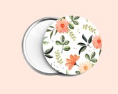 Pocket mirror, flowers, watercolor,round mirror, bag mirror, little gift, Taschenspiegel, beauty, specchio tascabile, espejo de bolsillo 