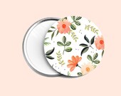 Pocket mirror, flowers, watercolor,round mirror, bag mirror, little gift, Taschenspiegel, beauty, specchio tascabile, espejo de bolsillo 