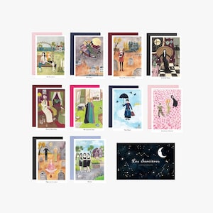 postcard, witchcraft, bewitched, fan art, home decor, children room, vintage witch, christmas gift, postcard, greeting card, halloween