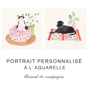 personalisiertes Haustierportrait, personalisierbares Portrait, personalisierbares Tier, Katzenportrait, Hund, Aquarell, Geschenk, Weihnachten