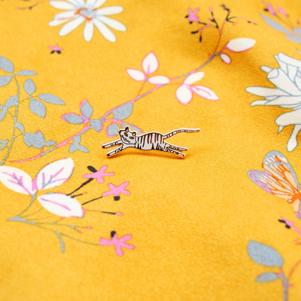 Enamel Pins Tiger Gold Metal Animal Gold Brooch Etsy