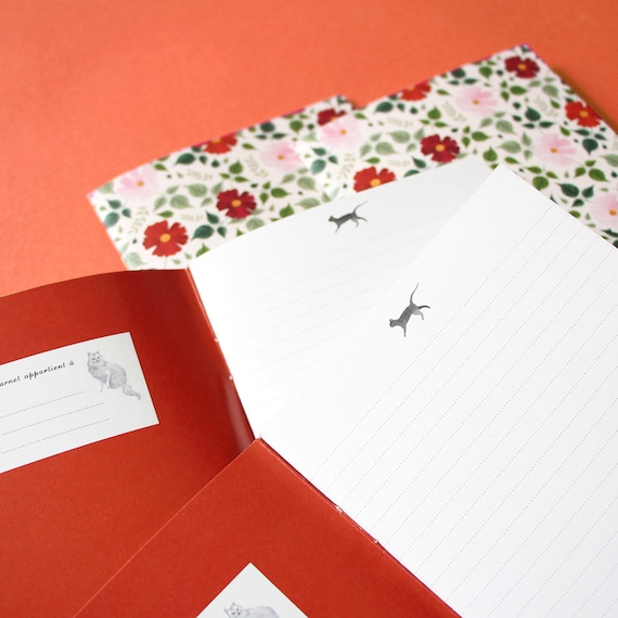 Quaderno fiori rossi, A6, quaderno, quaderno, quaderno piccolo