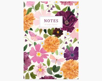 Quaderno floreale A5, quaderno, blocco note, piccolo quaderno, quaderno a righe, stampa Liberty, regalo di compleanno, cancelleria floreale, ritorno a scuola