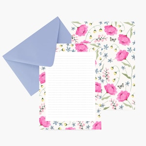 Carta da lettere Cottage, set di carta, cancelleria, compleanno, botanica, corrispondenza, acquerello, libertà, illustrazione, regalo