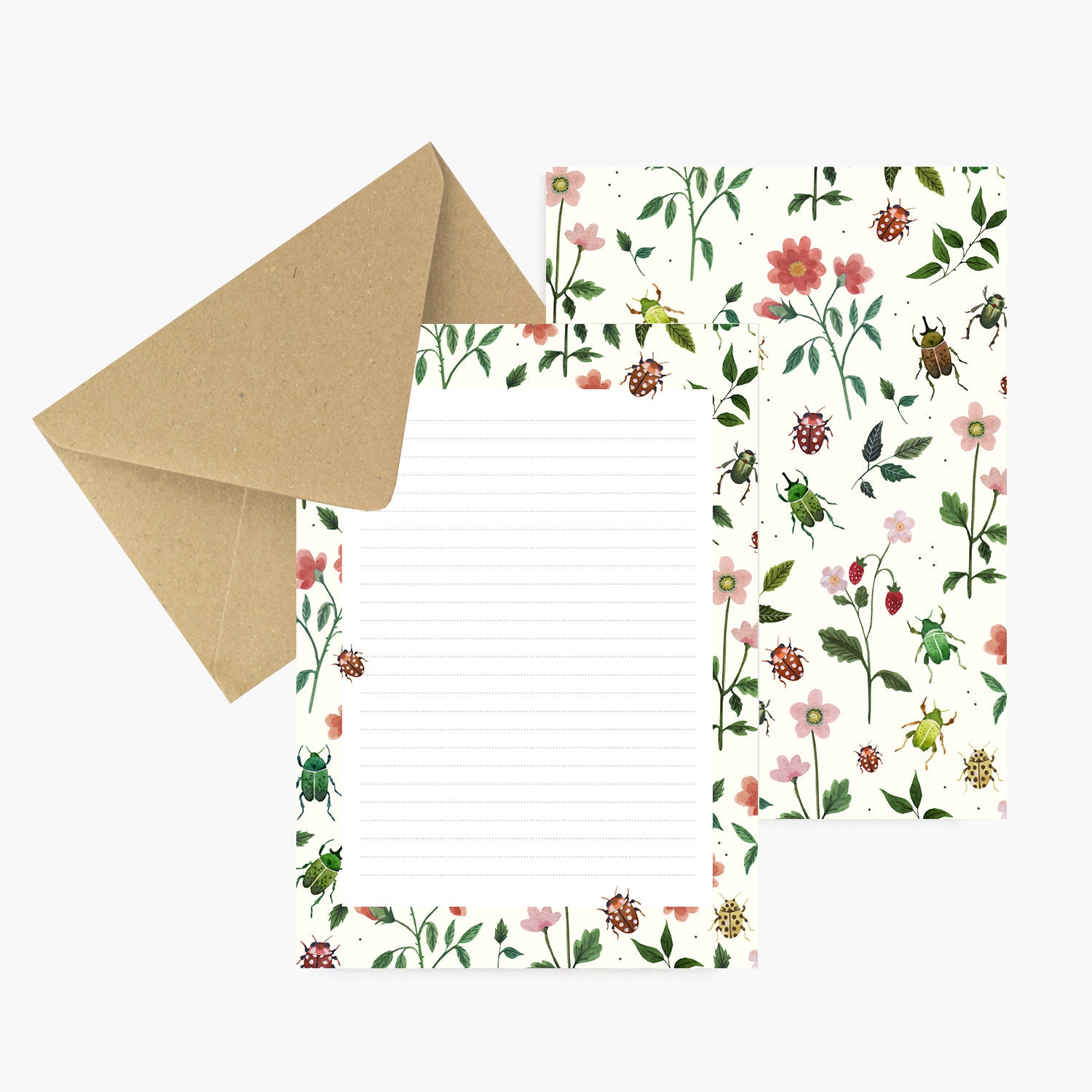 Letter Set Letter Writing Set Watercolor Flowers Etsy UK