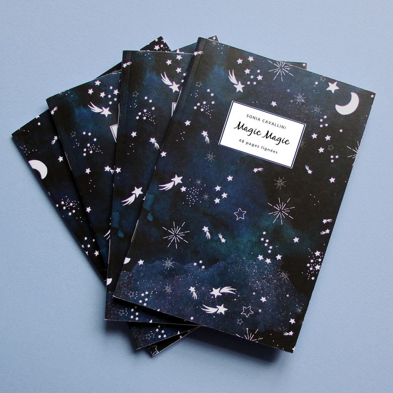 Notebook Journal Diary Gift Stars Moon Magic Etsy