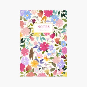 Notebook A5 flowers, vintage, journal, diary, gift, handmade, stationery, botanical, back to school, Tagebuch, Notizbuch, cuaderno