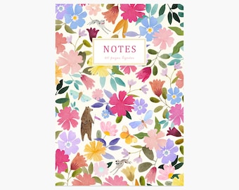 Cuaderno A5 floral, cuaderno, bloc de notas, cuaderno pequeño, cuaderno rayado, estampado Liberty, regalo de cumpleaños, papelería floral, vuelta al cole
