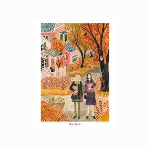 ツイン・ピークスのポスター、秋、デヴィッド・リンチのファンアート、ローラ・パーマー、A4、印刷、イラスト、21x29.7 cm、水彩、アート、ギフト