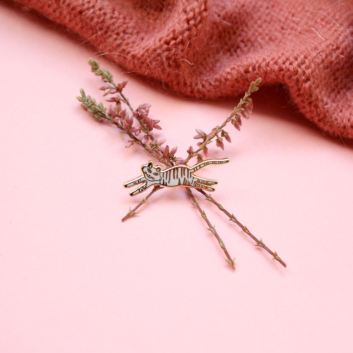 Enamel Pins Tiger Gold Metal Animal Gold Brooch - Etsy