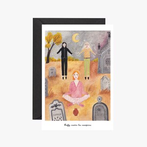 Carte postale, buffy contre les vampires, willow, carte, Postkarte, willow fan art, illustration, sorcière,  livraison gratuite france