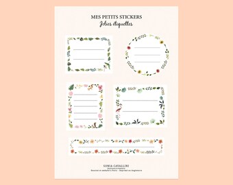 Stickers, vinyl decal, diary stickers, laptop sticker, stationery, birds, little gift, flowers, vintage, cacti illustration, christmas gift