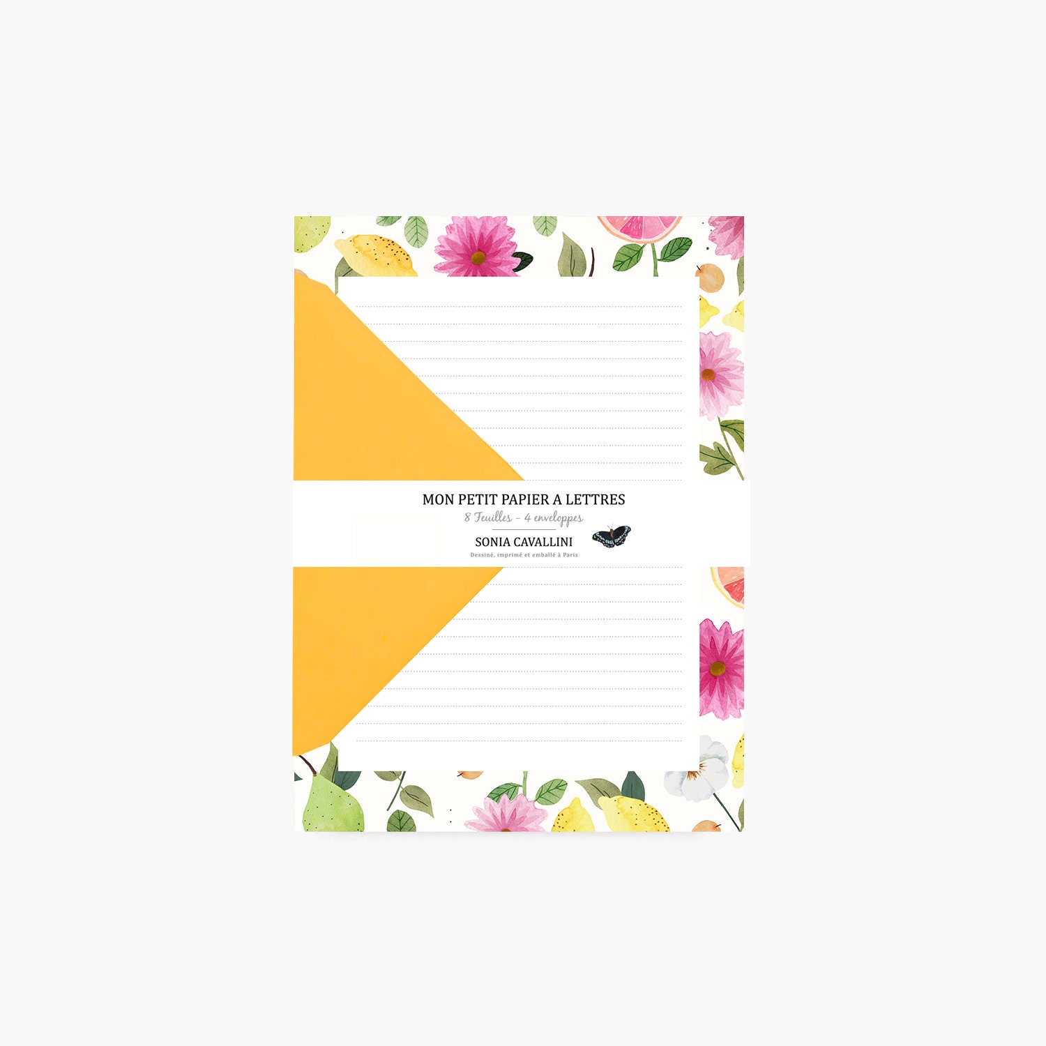 Letter Set Letter Writing Set Watercolor Lemon Botanical Etsy