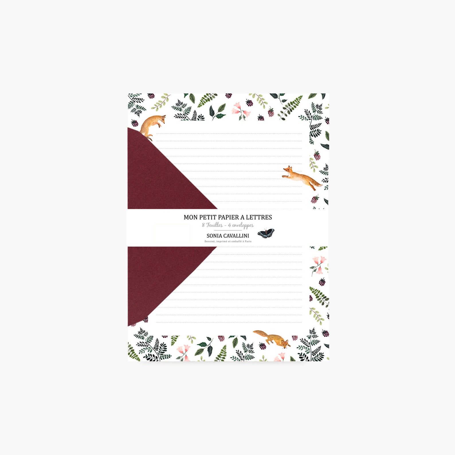 Letter Set Letter Writing Set Watercolor Fox Botanical - Etsy