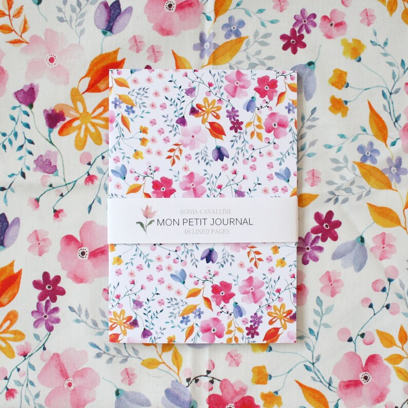 Notebook, journal, diary, gift, floral, A6, handmade, stationery, carnet, rose, fleurs,flowers, Tagebuch, Notizbuch, christmas image 5