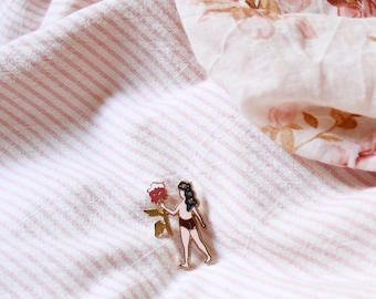 Enamel Pins, girl, gift for her, valentines day, feminist, birthday gift, brooch, jewelry