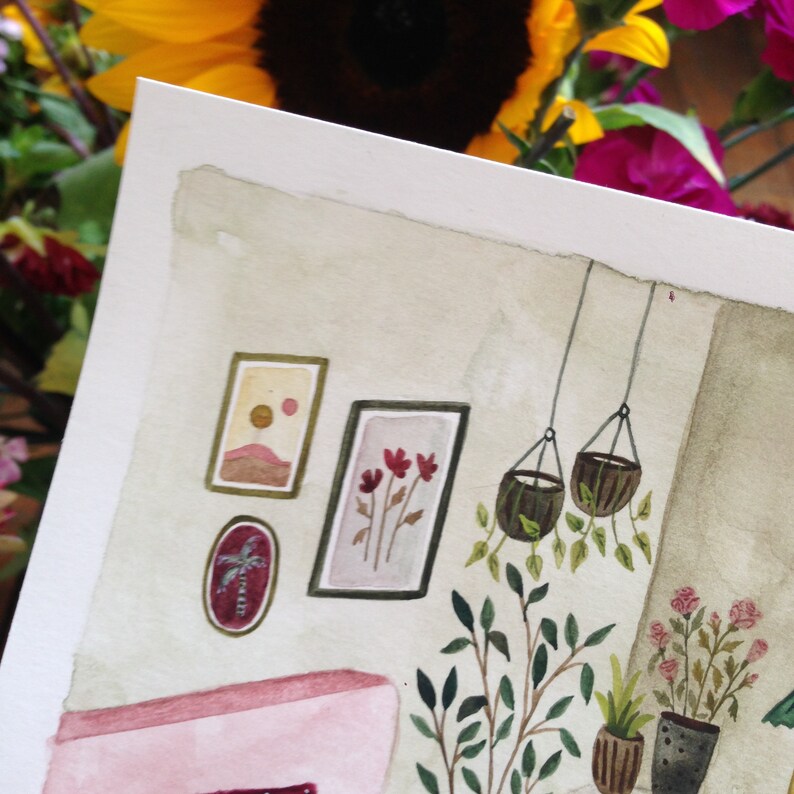 Card Girl Power Vintage Stationery Greeting Card Floral Etsy