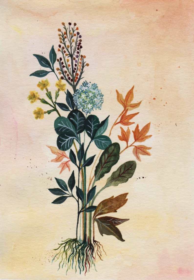 Cartel de flores, Impresión, dibujo, decoración, A4, casa, flores, ramo, bellas artes, arte, cartel vintage, Navidad imagen 2