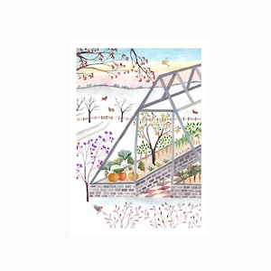 Art print, winter drawing, fine art, artwork, home decoration, print, art print, Illustration,watercolor, painting, drawing