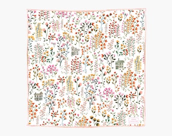 Mouchoir en tissu motif liberty, tissu coton, mouchoir réutilisable, zéro déchet, motif fleurs, cadeau anniversaire, écologique, noël