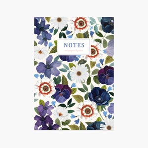 Notebook A5 flowers, vintage, journal, diary, gift, handmade, stationery, botanical, back to school, Tagebuch, Notizbuch, cuaderno