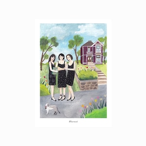 Charmed Poster, Halliwell Schwestern, Druck, Wohndekoration, 21x29,7 cm, Illustration, Malerei, Halloween, Aquarell, Geschenk, Weihnachten