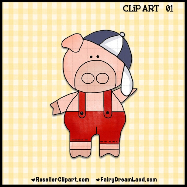Three Little Pigs 2 Digital Clip Art Commercial Use Graphic | Etsy