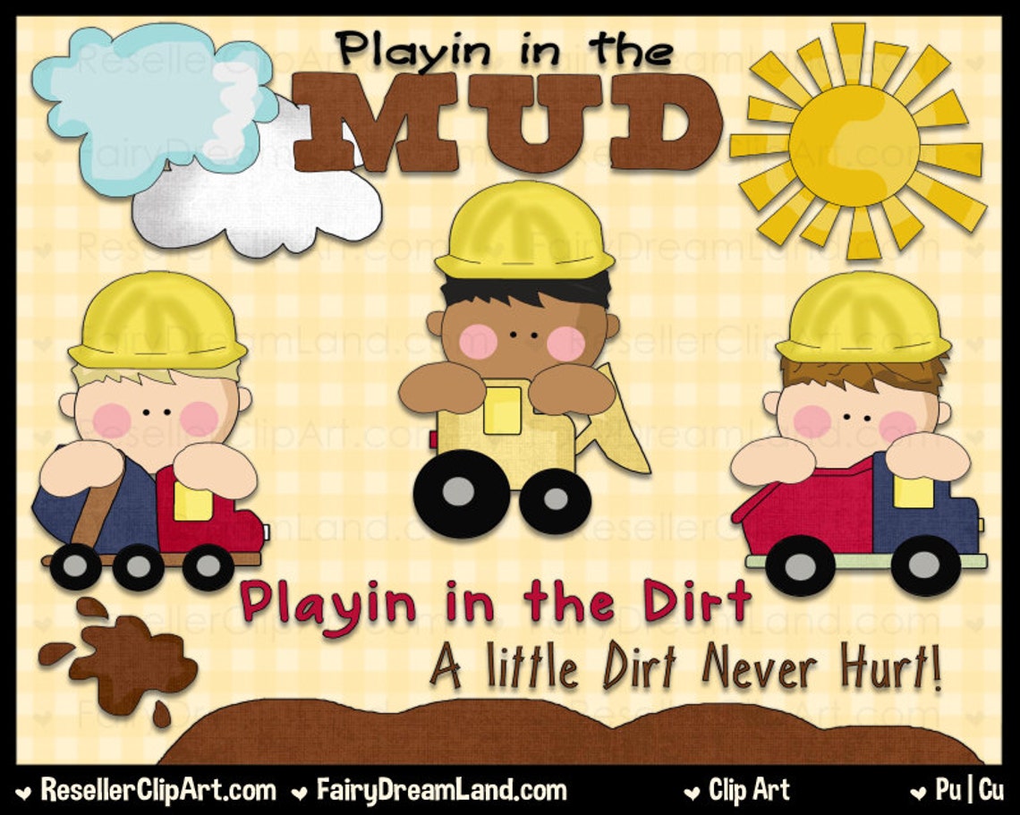 Playing In the Dirt Clip Art Commercial Use Digital Image | Etsy