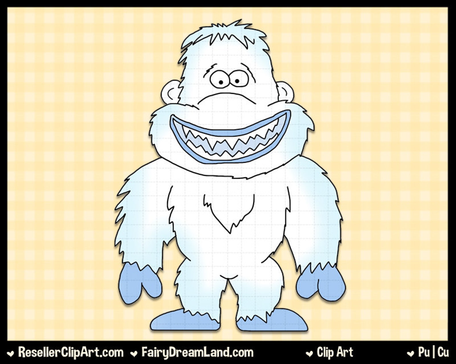 Abominable Snowman Digital Clip Art & BONUS Scrap Papers Etsy