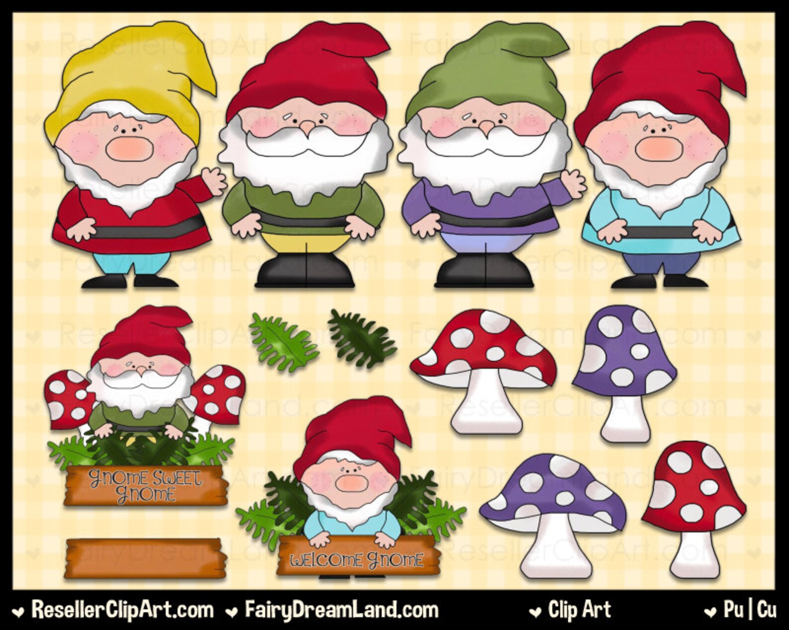 Gnome Sweet Gnome Digital Clip Art Commercial Use Graphic | Etsy
