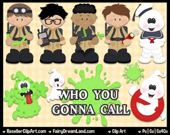 Ghost Fighters Clip Art. Commercial Use. Clipart, Graphic, Digital Image, Png, Cu4Cu, Monster, Ghostbusters, Word Art, Movie