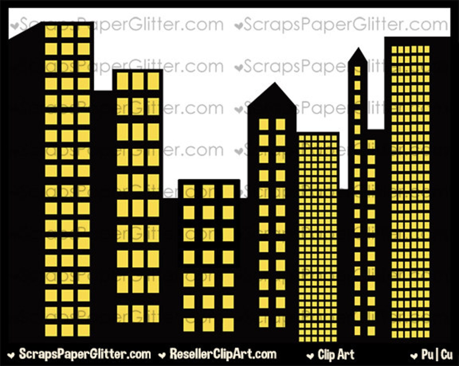 Superhero Skyline Clip Art Digital Clipart Images - Etsy