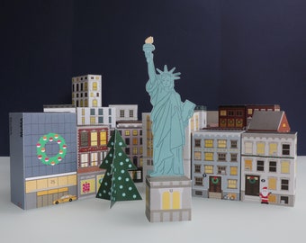 Calendrier de l'Avent inspiré de NEW YORK CITY - remplissable, réutilisable