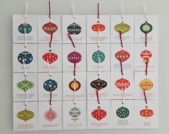 Retro Christmas Ornament Advent Calendar: DIY Family Activity (Printable PDF)